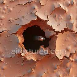 seamless Seamless 3D PBR Texture of Rusty Metal with Cracks and Hole Damage texture 8k free download PBR