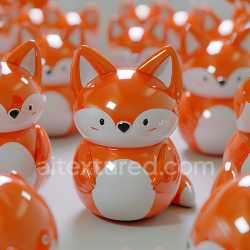 seamless Seamless 3D Inflated PBR Texture Featuring Glossy Orange Vinyl Fox Shapes texture 8k free download PBR