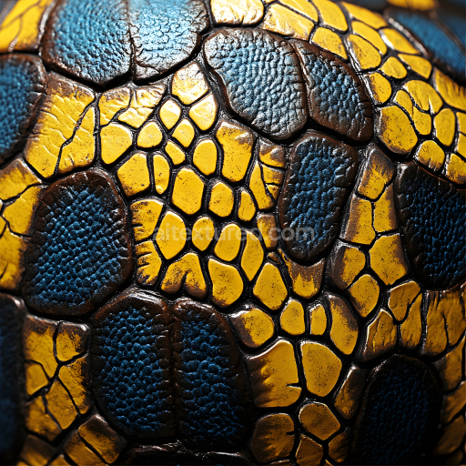 Seamless 3D PBR reptilian skin texture featuring cracked detailed scales and vibrant color patches