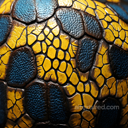 Reptilian Skin Texture Featuring Cracked Detailed Scales And Vibrant Color Patches seamless Skin PBR texture
