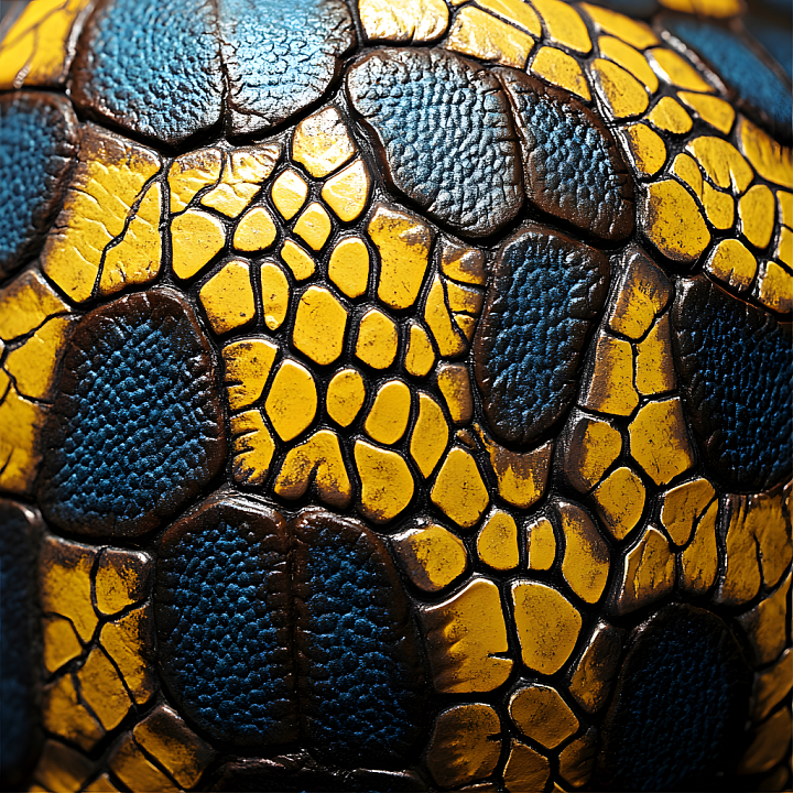 Reptilian Skin Featuring Cracked Detailed Scales And Vibrant Color Patc… seamless PBR texture preview