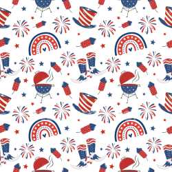 Pattern Bundle - Seamless 3D Pattern PBR Texture with 4th of July Americana Motifs in Red, White, and Blue texture preview