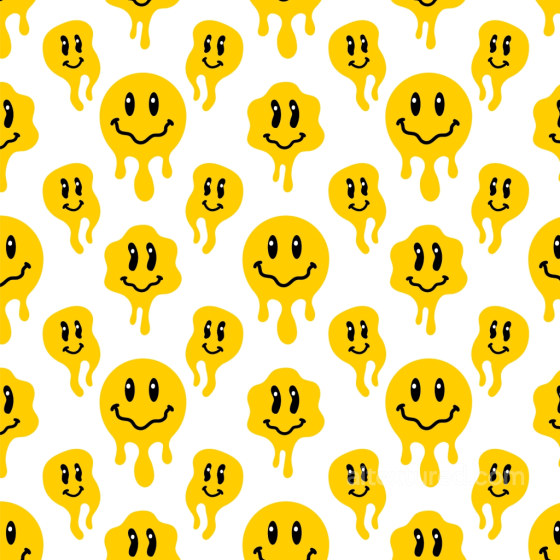 Yellow Dripping Happy Face Pattern Seamless Texture Happy Face pattern texture preview