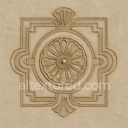 seamless Seamless 3d texture pbr 8k art deco medallion wallpaper with textured plaster finish and metallic accents texture 8k free download PBR