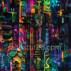 seamless Seamless 3D PBR Texture Featuring Vibrant Neon Abstract Graffiti texture 8k free download PBR