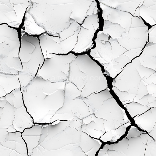 Preview — Seamless 3D Cracked White Plaster PBR Texture with Deep Fractured Splits