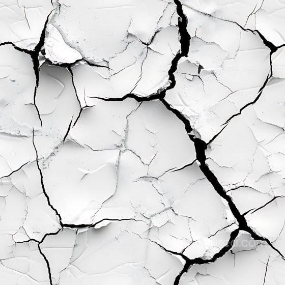 Cracked White Plaster PBR Texture with Deep Fractured Splits Cracked & Holes texture preview
