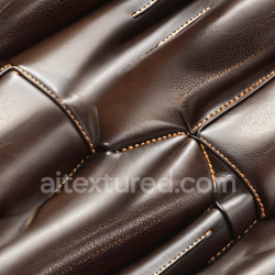 seamless Seamless 3D Quilted Dark Brown Leather PBR Texture with Stitched Panels texture 8k free download PBR