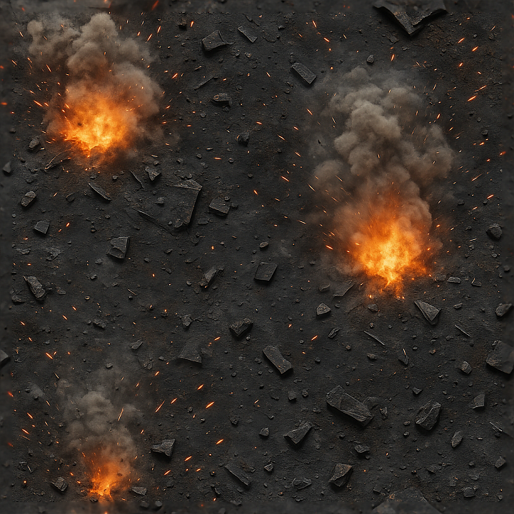 Showing Explosion Dust With Heat Distortion And Fire Sparks seamless PBR texture preview