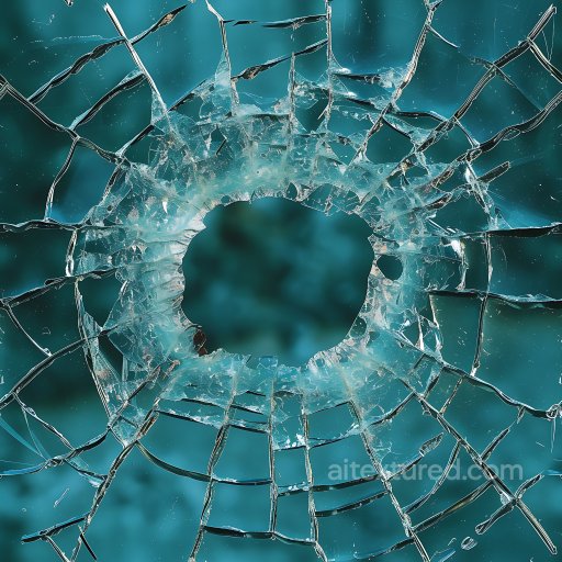 Broken Glass PBR Texture Featuring Central Hole and Radiant Cracks seamless Cracked & Holes PBR texture