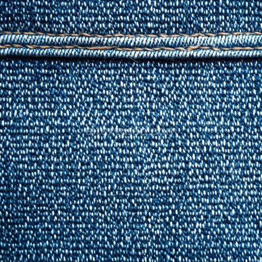 Seamless 3D cracked denim fabric PBR texture with detailed stitching in blue