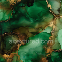 seamless Seamless 3D Alcohol Ink PBR Texture with Emerald Green Fluidity and Gold Veins texture 8k free download PBR