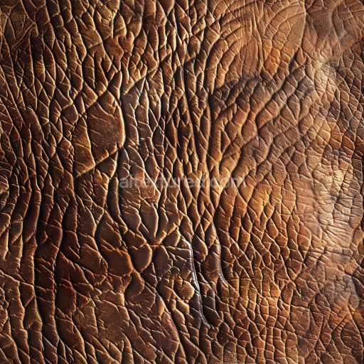 Seamless 3D PBR Texture of Aged Cracked Brown Leather with Rich Grain Detail