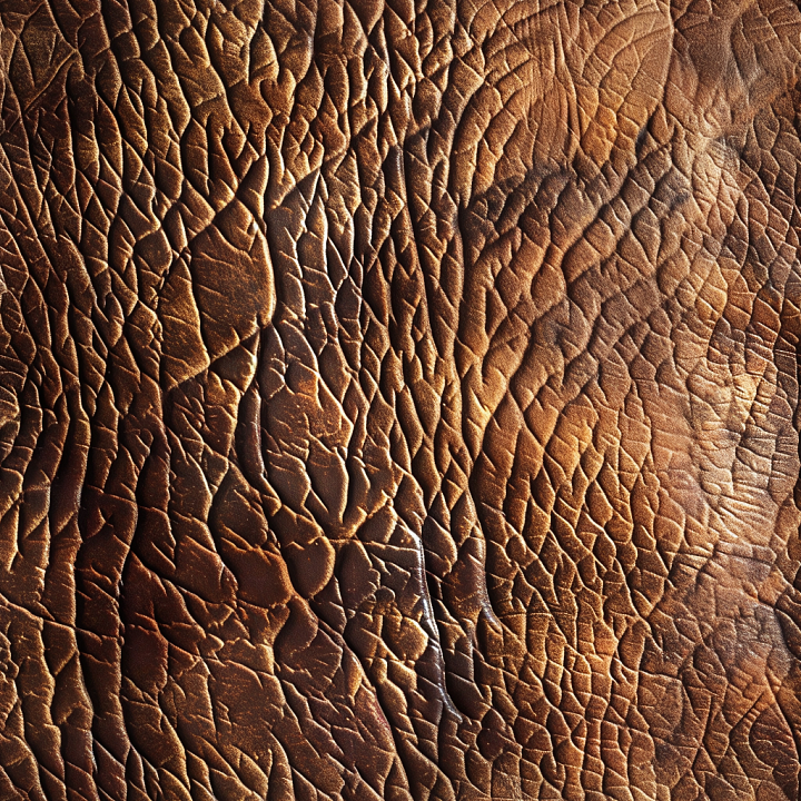 Aged Cracked Brown Leather with Rich Grain Detail seamless PBR texture preview