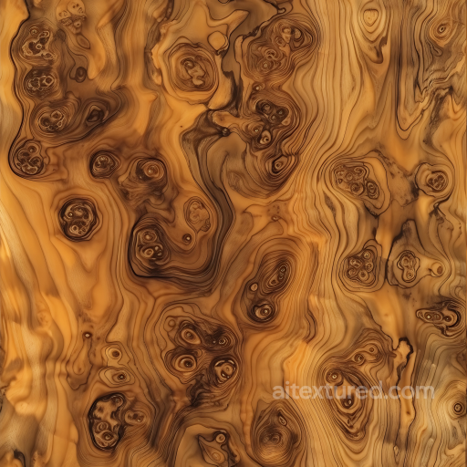 Olivewood PBR Texture with Distinctive Knots and Grain Flow seamless Wood PBR texture