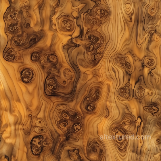 Olivewood PBR Texture with Distinctive Knots and Grain Flow Wood texture preview
