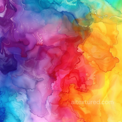 Alcohol Ink PBR Texture Featuring Vibrant Rainbow Fluid Marbling seamless Alcohol ink PBR texture