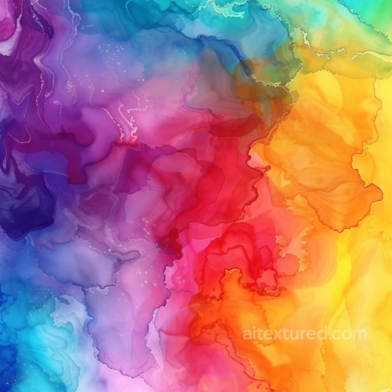 Alcohol Ink PBR Texture Featuring Vibrant Rainbow Fluid Marbling Alcohol ink texture preview