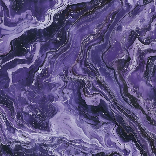 Seamless 3D Deep Amethyst Purple Marble PBR Texture with Fluid Veins