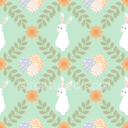 seamless Seamless 3D PBR Texture Featuring Pastel Easter Bunnies, Eggs, and Florals texture 8k free download PBR