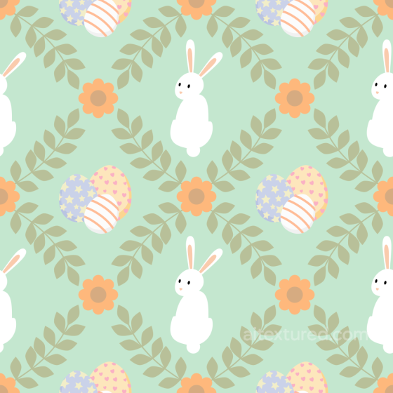Featuring Pastel Easter Bunnies, Eggs, and Florals All Christmas Digital paper texture preview
