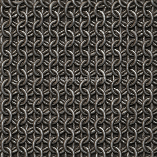 Seamless 3d texture pbr 8k of chainmail glove fabric with riveted rings