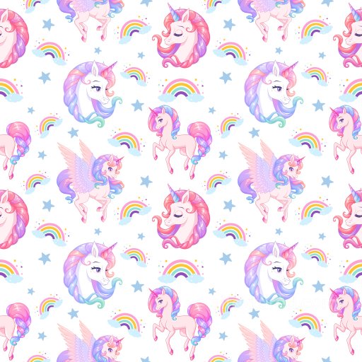 Pattern PBR Texture Featuring Pastel Unicorns and Rainbows seamless Pattern Bundle PBR texture