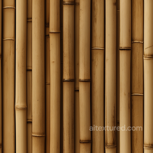 Bamboo Culm Texture Featuring Vertical Tan Stalks with Natural Nodes seamless Bamboo PBR texture