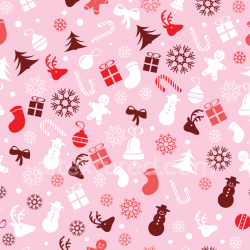 seamless Seamless 3D PBR Christmas Digital Paper Texture with Festive Icons on Pink Background texture 8k free download PBR