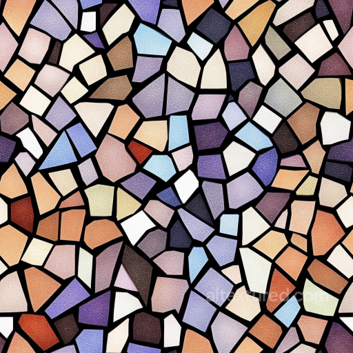 Mosaic PBR Texture with Colorful Irregular Glass Chips and Black Grout seamless Mosaic PBR texture