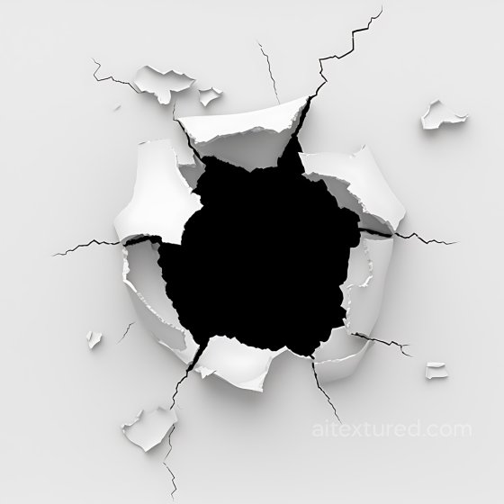 cracked and hole PBR texture of torn white plaster wall Cracked & Holes texture preview
