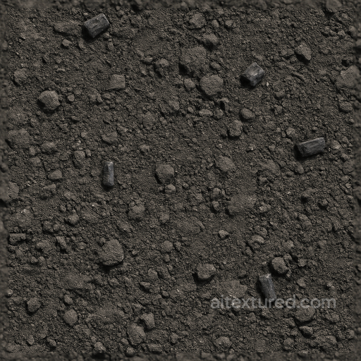 Of Volcanic Ash Ground With Charcoal Fragments And Dry Soil seamless Ground surface PBR texture