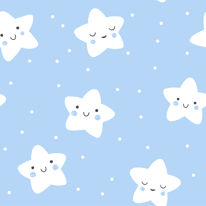 Cute White Stars on Soft Blue Background for Baby Boy Designs seamless PBR texture preview
