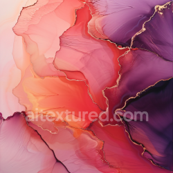 seamless Seamless 3D Alcohol Ink PBR Texture Featuring Fluid Red and Purple Swirls with Gold Veining texture 8k free download PBR