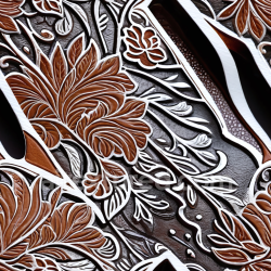 seamless Seamless 3D Embossed Floral Brown Leather PBR Texture with Intricate Detailing texture 8k free download PBR