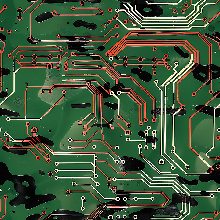 Color Camouflage of Tech-Inspired Camouflage with Circuit Board Pattern… seamless PBR texture preview