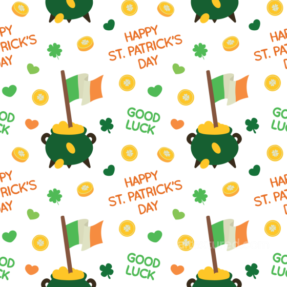 St Patrick's Day digital paper texture with clovers and coins St patrick digital paper bundle texture preview