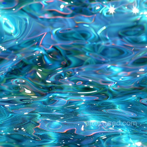 Water PBR Texture with Stylized Shimmering Pool Surface and Iridescent Highlights seamless Water PBR texture