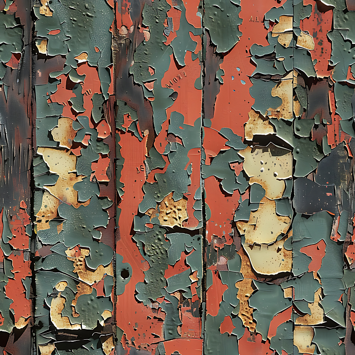 Distressed Woodland Camouflage with Peeling Paint Effect seamless PBR texture preview