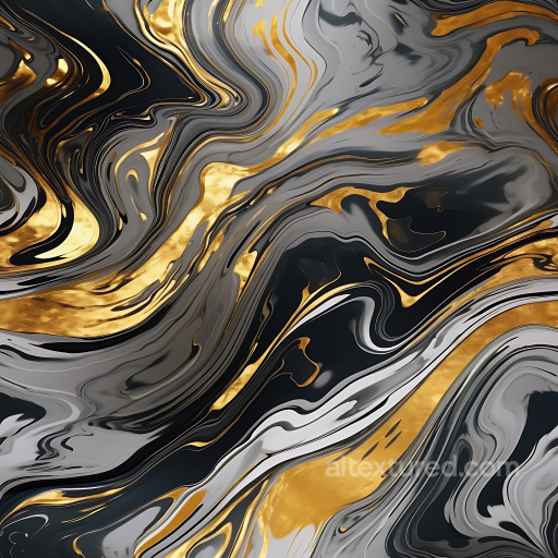 Gray and Gold Marble Sculpture PBR Texture with Flowing Veins seamless Marble PBR texture