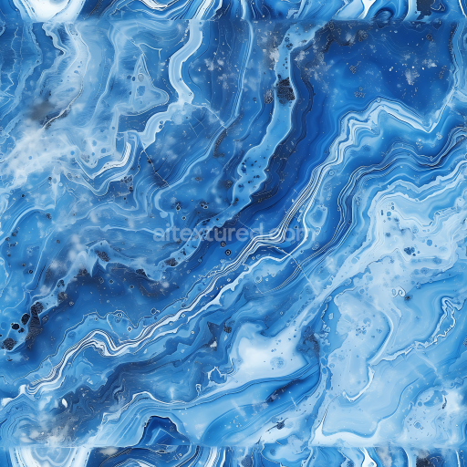 Seamless 3D Blue Celeste Marble PBR Texture with Wavy Veins and Polished Finish