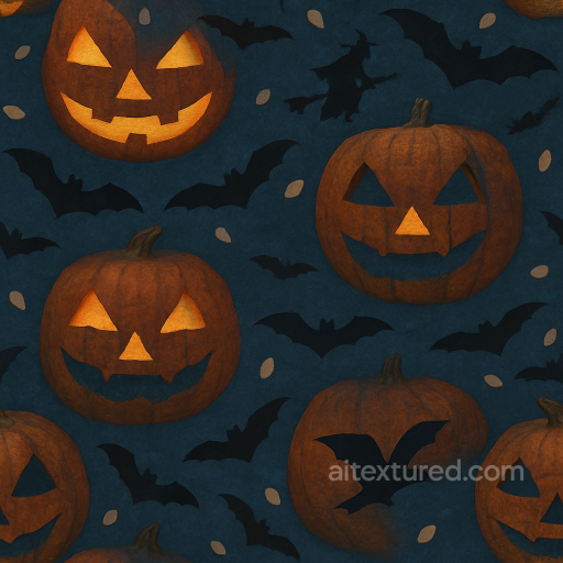 Halloween - Pumpkin Skin With Carved Pumpkin Details texture preview