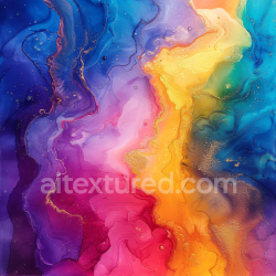 seamless Seamless 3D Alcohol Ink PBR Texture Featuring Vibrant Rainbow Fluid Waves and Delicate Gold Veins texture 8k free download PBR