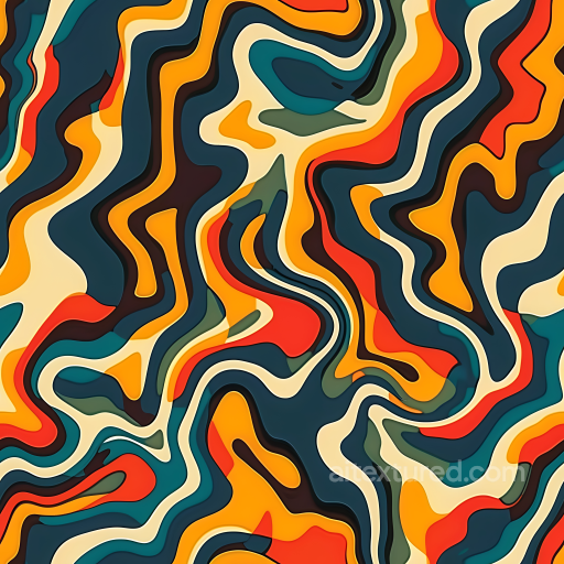 Stylized Abstract Camouflage PBR Texture with Vibrant Organic Layers seamless Color Camouflage PBR texture