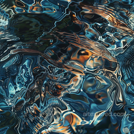 Water PBR Texture Featuring Stylized Dark Reflective Ripples Water texture preview