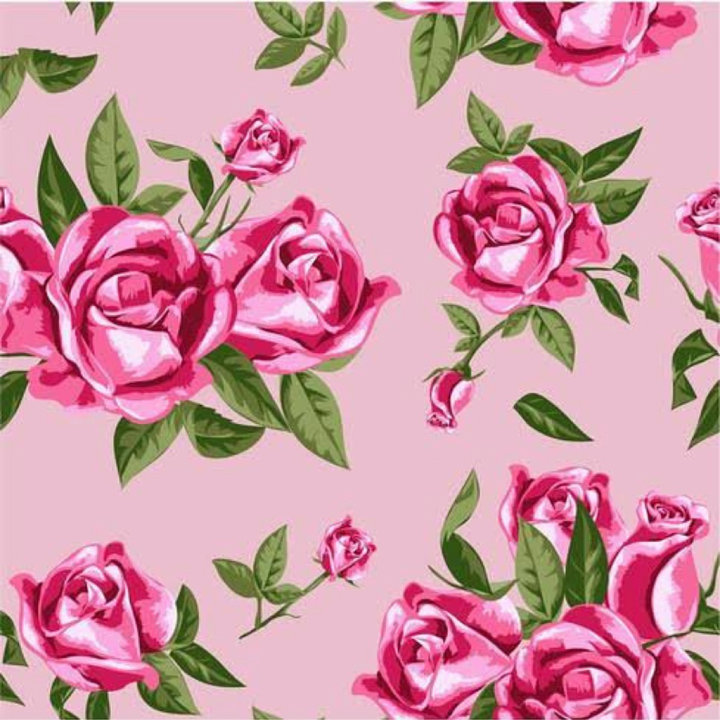 with Pink Rose Floral Pattern on Soft Fabric seamless PBR texture preview