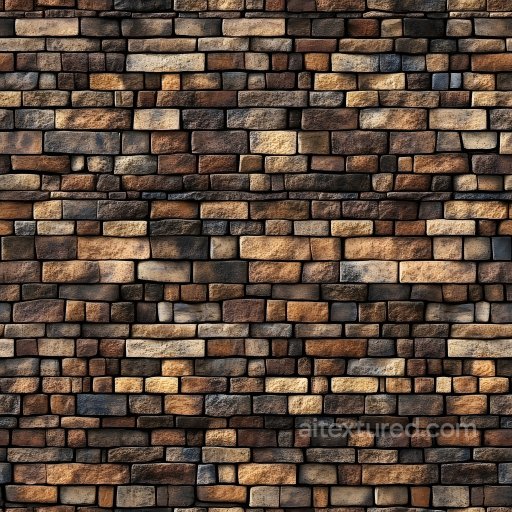 Cracked Multicolored Brick Wall Seamless Texture with Rough Surface seamless Brick PBR texture