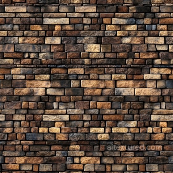 Cracked Multicolored Brick Wall Seamless Texture with Rough Surface Brick texture preview