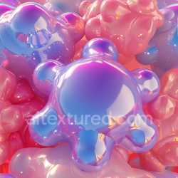 seamless Seamless 3D Inflated Glossy Translucent Bubble PBR Texture with Color Shifts texture 8k free download PBR