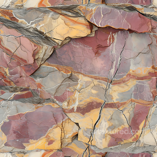 fractured stone rock PBR texture with warm multicolor layers seamless Stone PBR texture